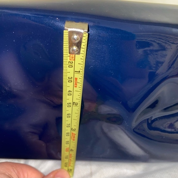 Spacious Blue Tote Bag with Glossy Finish - Picture 6 of 6